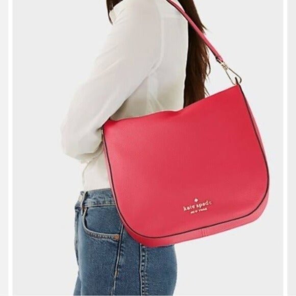 kate spade Handbags - KATE SPADE- NWT Pink Shoulder Bag with Pebbled Leather Pockets and Zipper